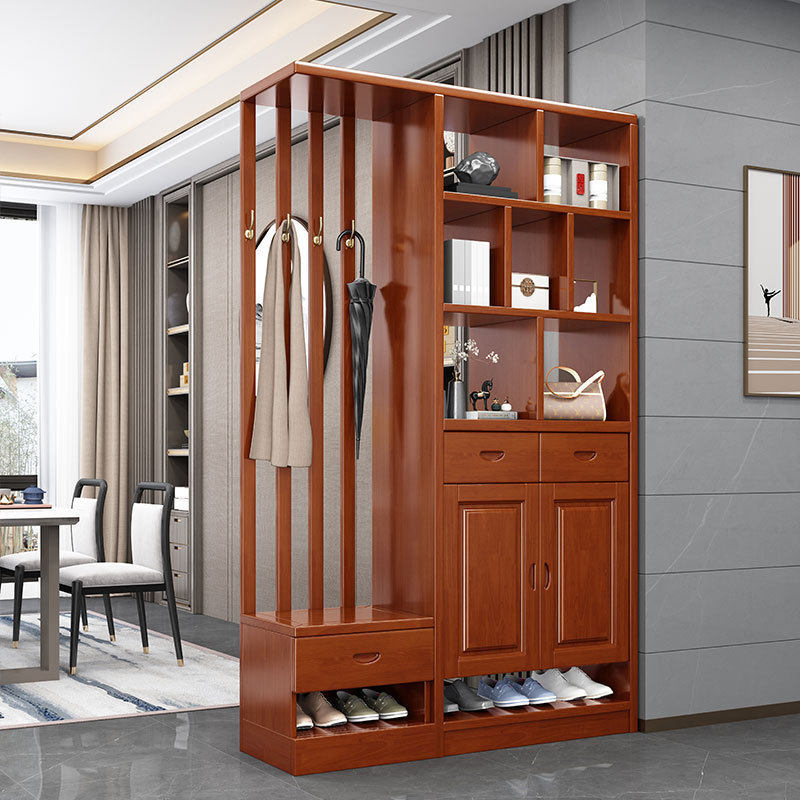 现代简约一体实木酒柜入户玄关柜客厅隔断柜鞋柜间厅柜屏风置物架