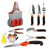 园林剪刀热卖 铲子工具套装 手套十件套花园园艺工具批发
