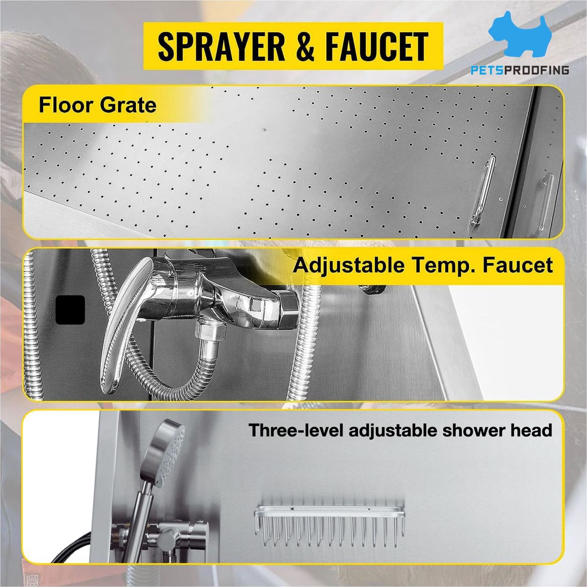 38盆宠物狗狗洗澡盆大型犬不锈钢洗狗池猫咪浴缸大中小型犬通用寸