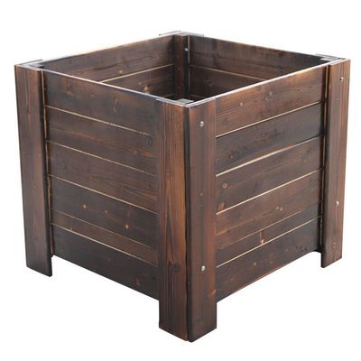 防腐木花箱户外阳台庭院正方形木头种树大花盆 特大室外花池弘智