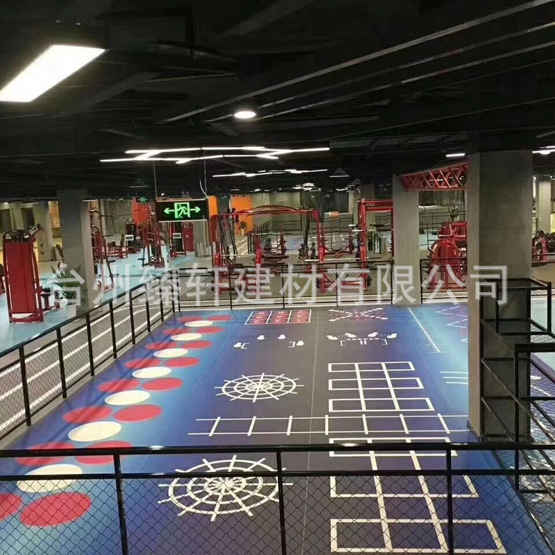 360健身房地胶地板运动减震个性定制图案pvc室内少儿体能地板胶