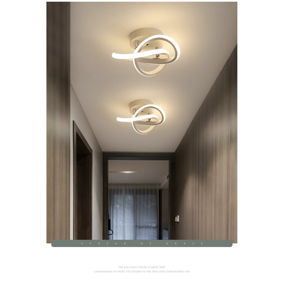 走廊过道灯衣帽间现代简约创意网红入户玄关进门阳台吸顶灯具批发