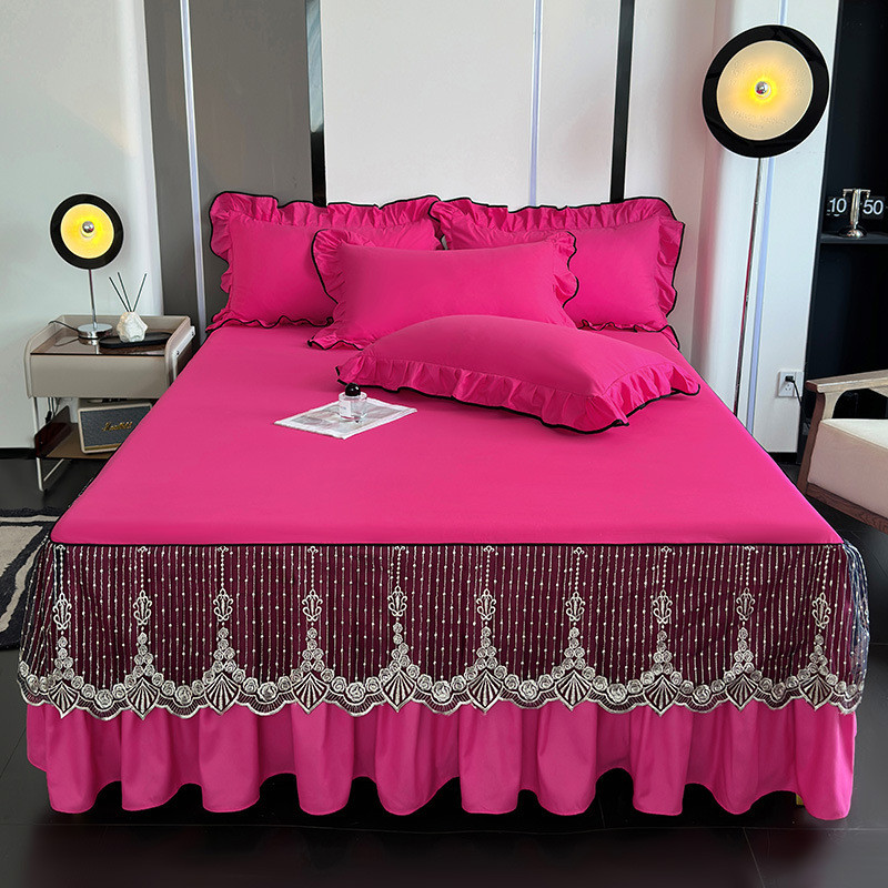 欧式席梦思保护套床罩床裙式单件公主防滑荷叶边1.5m1.8米2.0床套