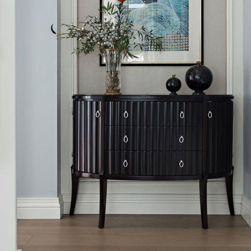 美式轻奢入户玄关柜储物柜古典法式实木门厅装饰柜卧室斗柜新