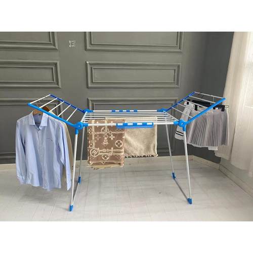 厂家直销翼型落地晾衣架多功能可折叠室外晾晒架批发