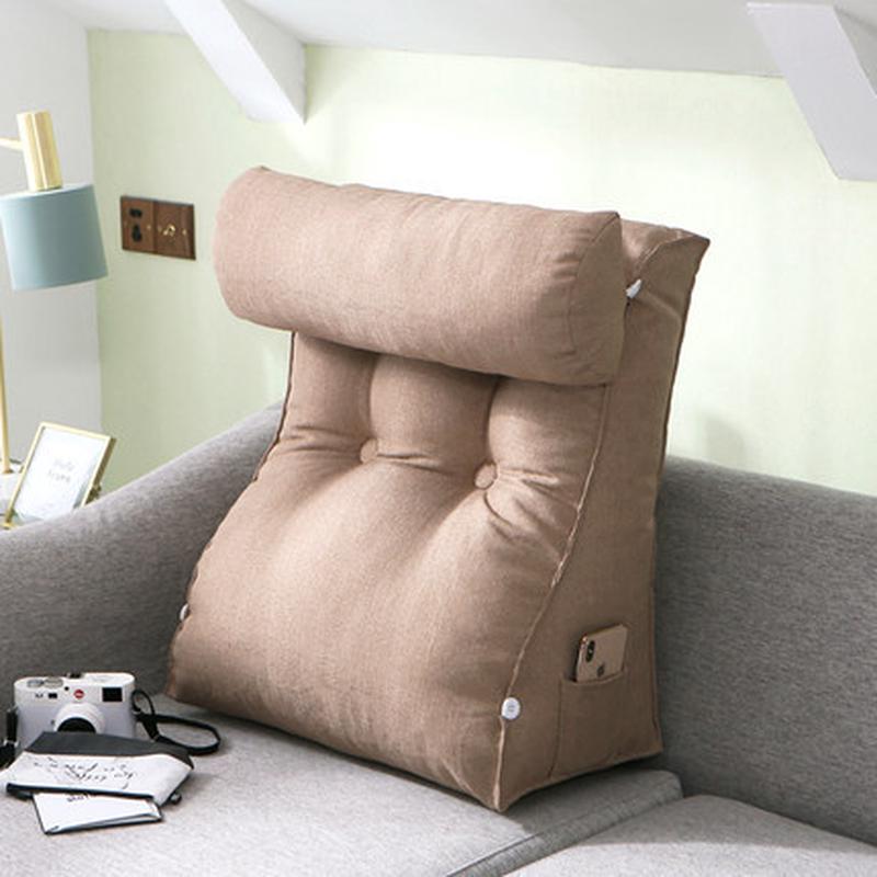 北欧简约风可调节护腰款多功能腰靠床头亚麻靠枕飘窗靠垫沙发靠背