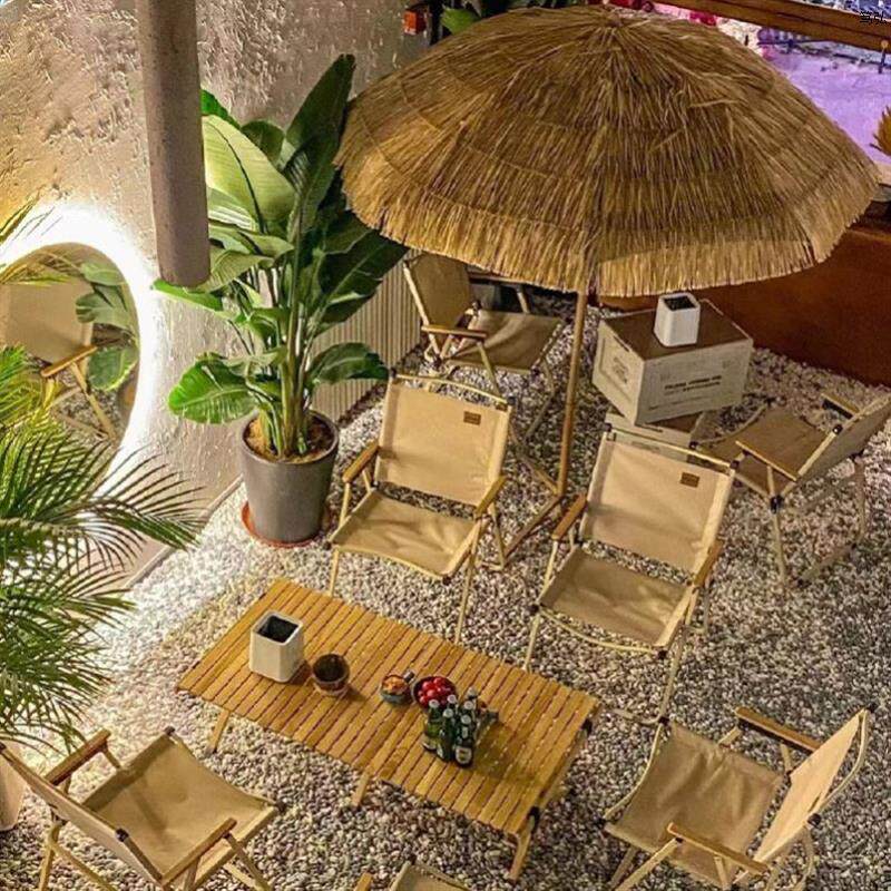 仿茅草伞露营风农家乐装饰奶茶店道具摄影道具阳台花园摆设遮阳伞