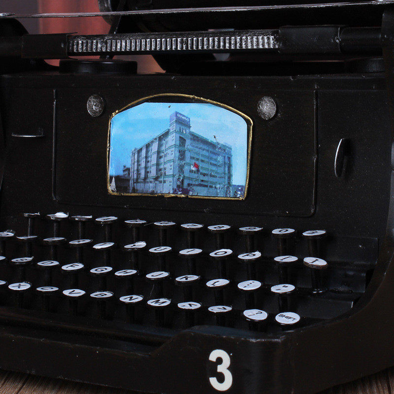 精细版老式铁艺手工打字机模型摄影复古道具酒吧店面复古装饰