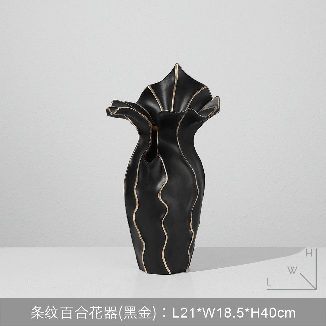 法式简约客厅茶几展厅干花瓶花器售楼处餐厅酒店大堂摆件软装饰品