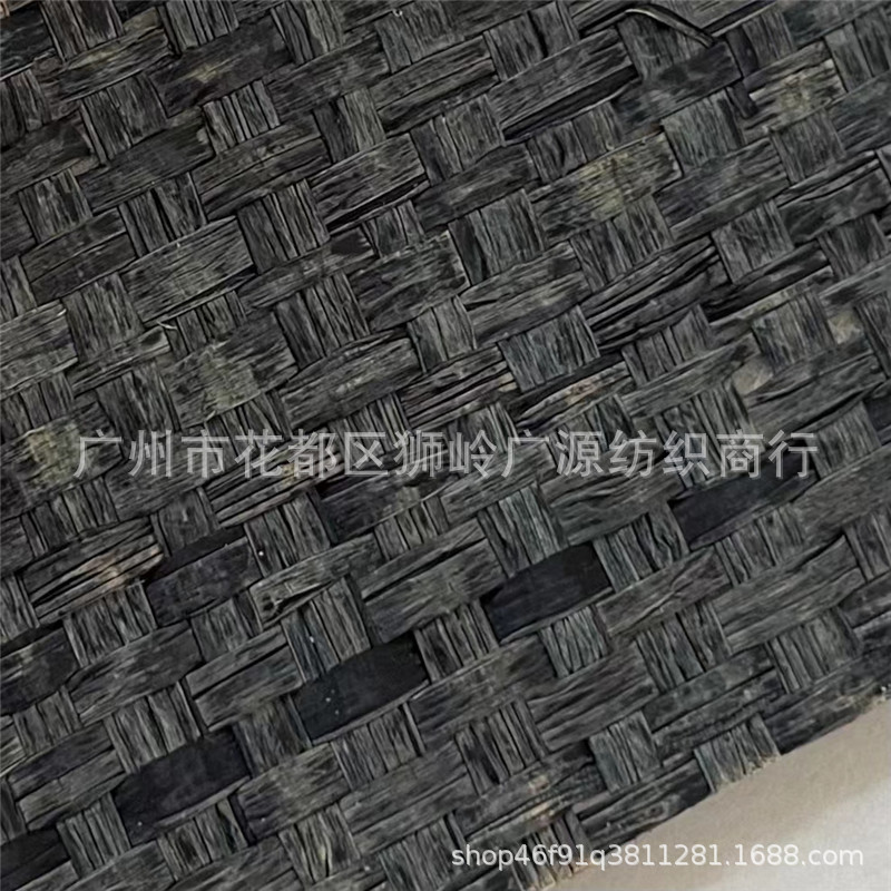 拉菲草编包十字平纹编织布复古风草编织布草席鞋帽材料批发