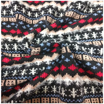 提花布色织粗针毛线提花抱枕箱包鞋帽工艺品布料粗针羽毛提花面料