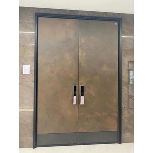 实力工厂精雕铸铝入户门现代极简家用小区别墅门非标锌合金仿铜门