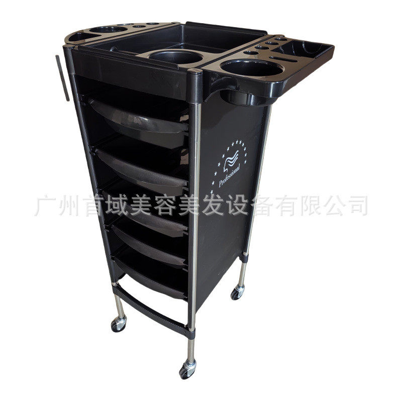 黑色时尚发廊多层工具推车烫发多层美发推车多功能工具车架子