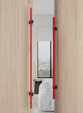 ri0t不锈钢拉手红色木门极简玻璃门把手独特设计极细方管大门方圆