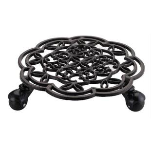 工厂直销铸铁万向铁艺可移动花盆托出口品质花盆架