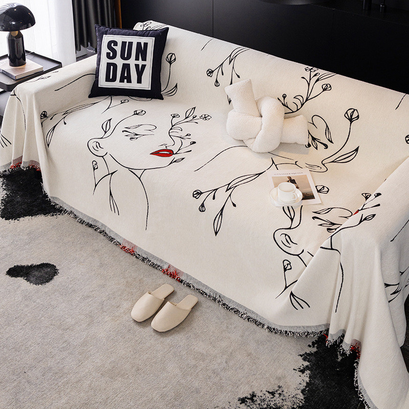 沙发盖布简约现代沙发巾沙发套罩坐垫靠背扶手雪尼尔四季通用全盖