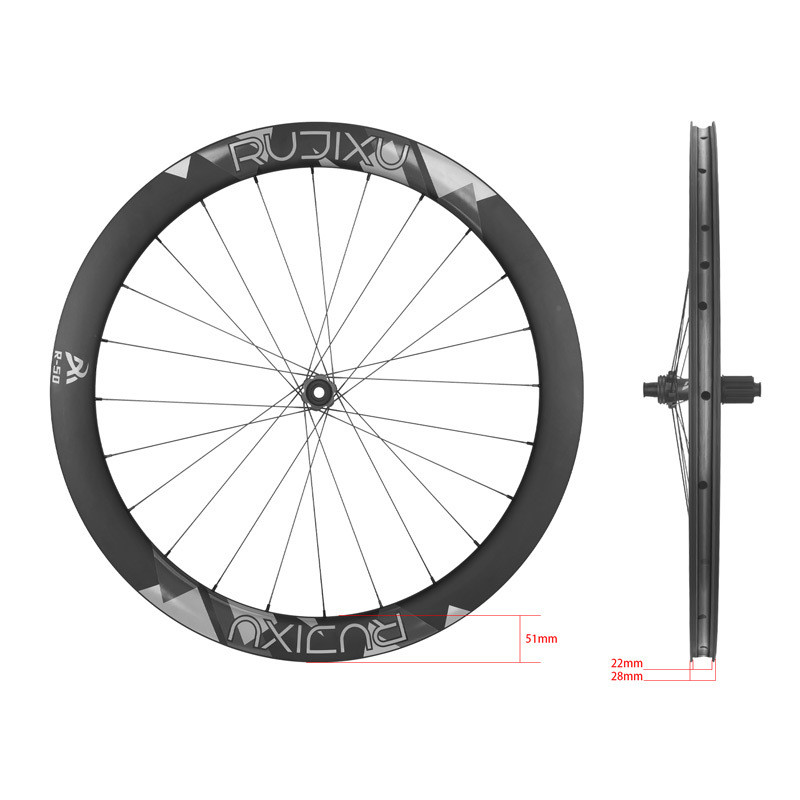 热销1376克50mm36T700CRUJIXU公路自行车碳纤维轮组中锁碟刹破风
