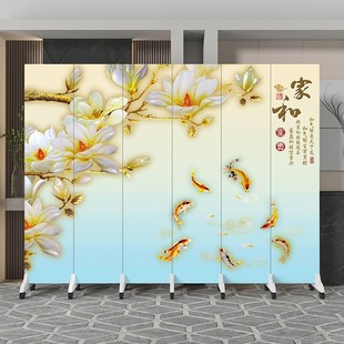 客厅酒店遮挡帘简约现代移动饭店包间 办公室屏风隔断可折叠新中式