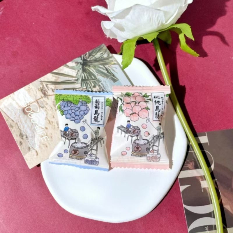 龙客葡萄乌龙味桃桃乌龙味夹心果糕软糖结婚庆喜糖清爽ins风零食
