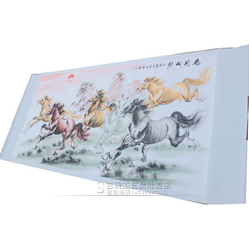 厂家直销批发字画图书法中堂画山水画挂画《八马》国画