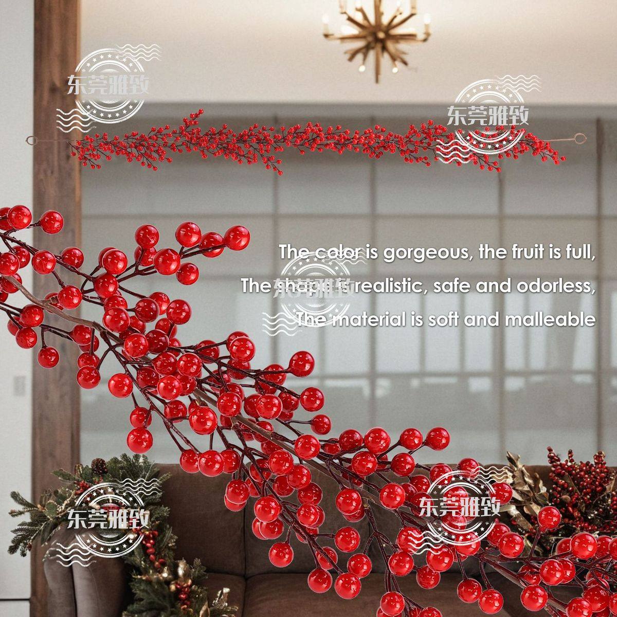 装饰性红果藤条圣诞节藤条冬青挂饰仿真藤条新年装饰品爆款,鲜花速递/花卉仿真/绿植园艺,仿真绿植,淘宝优惠券,粉丝福利购,淘宝优惠卷