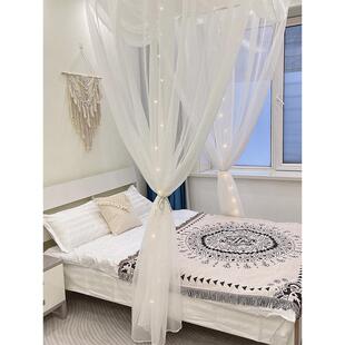 xei3防尘麻纱搭纱民宿客栈床幔床帘风美式四柱架子床幔东南亚纱幔