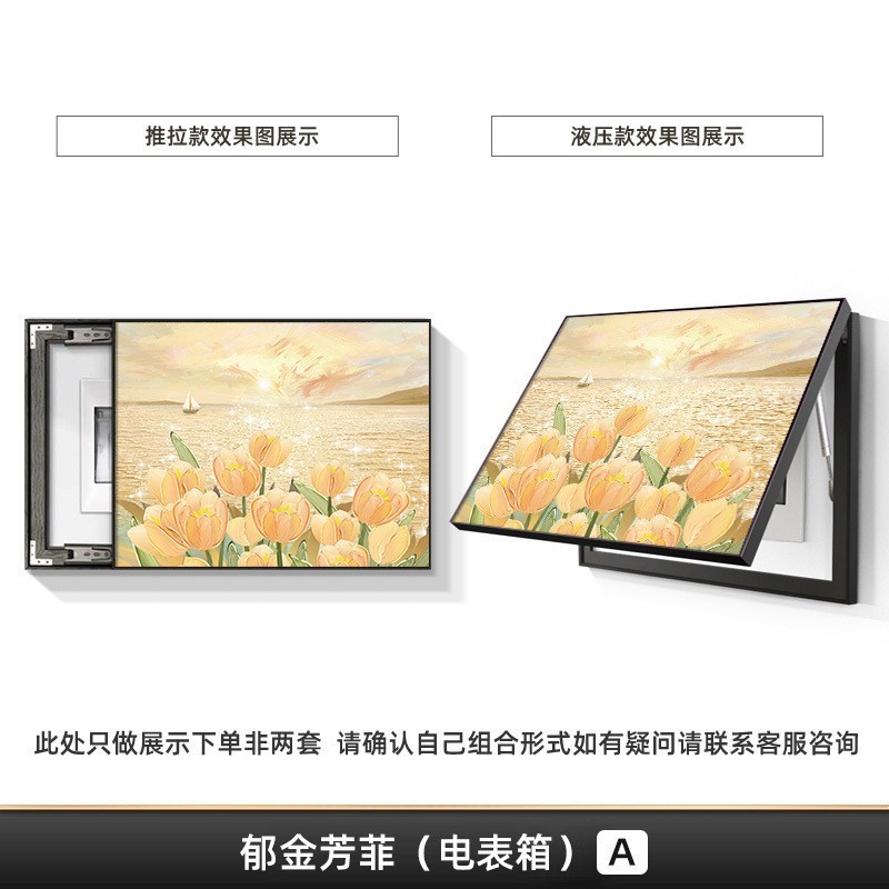 郁金香花卉电表箱装饰画可遮挡推拉开关电闸挂画北欧客厅配电箱画