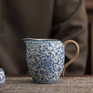 轻奢茶具单品青花美人公道杯陶瓷高档分茶器茶桌精品茶海茶道配件