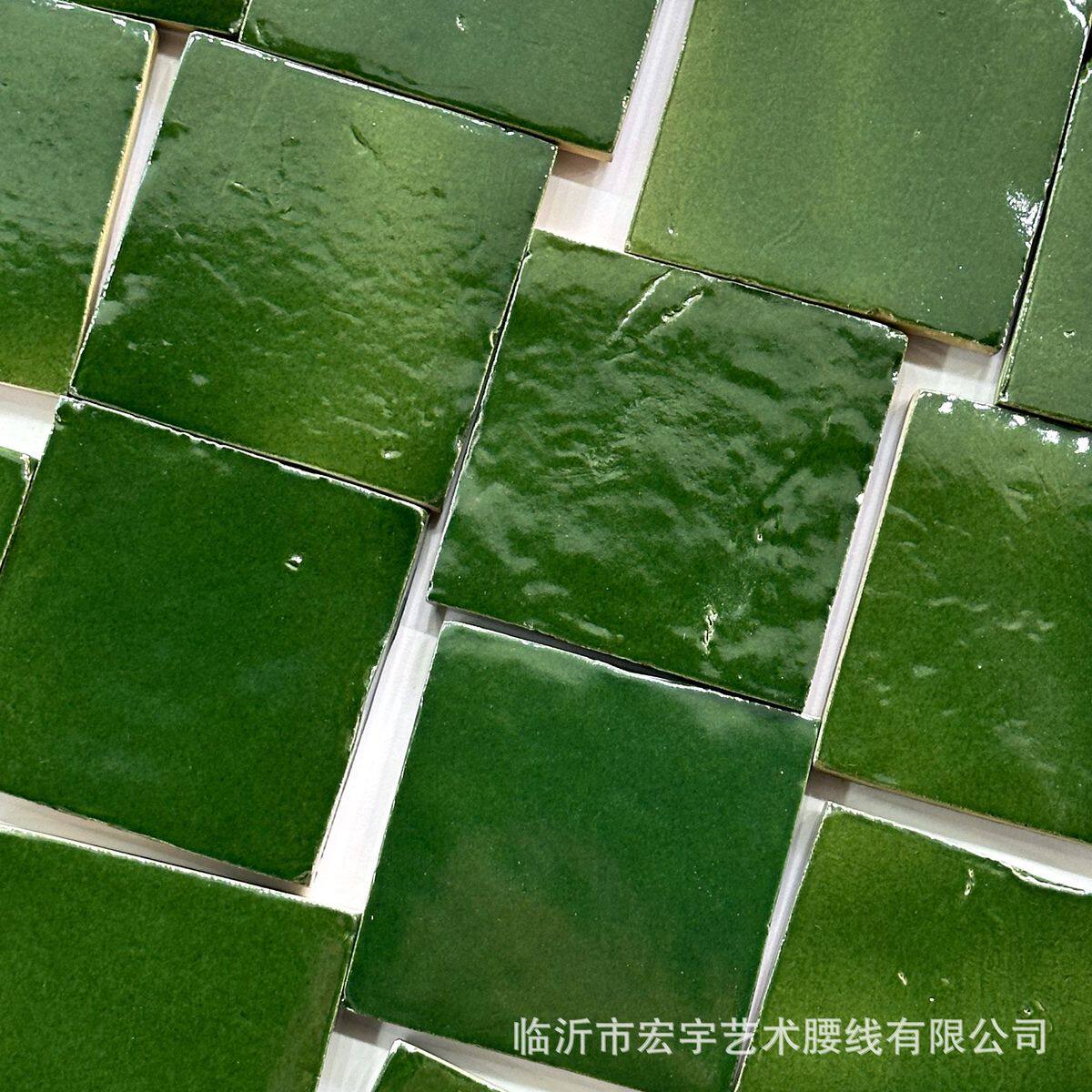 zellige纯手工背景墙胚 摩洛哥手工砖黄绿复古陶土砖卫生间墙砖泥