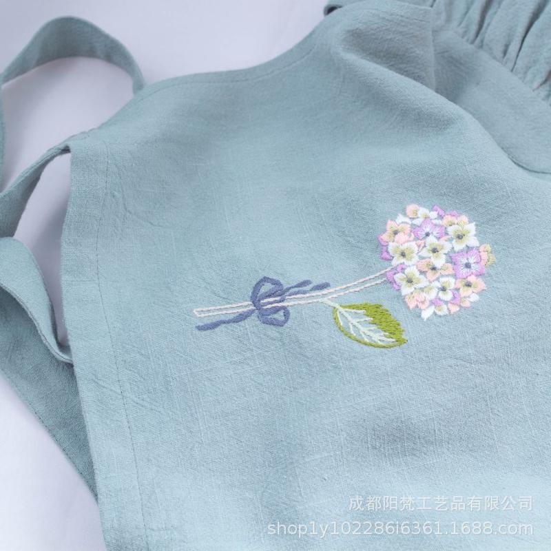 复古花艺套装咖啡甜品店皮艺创意欧式刺绣手工diy围裙园艺材料包