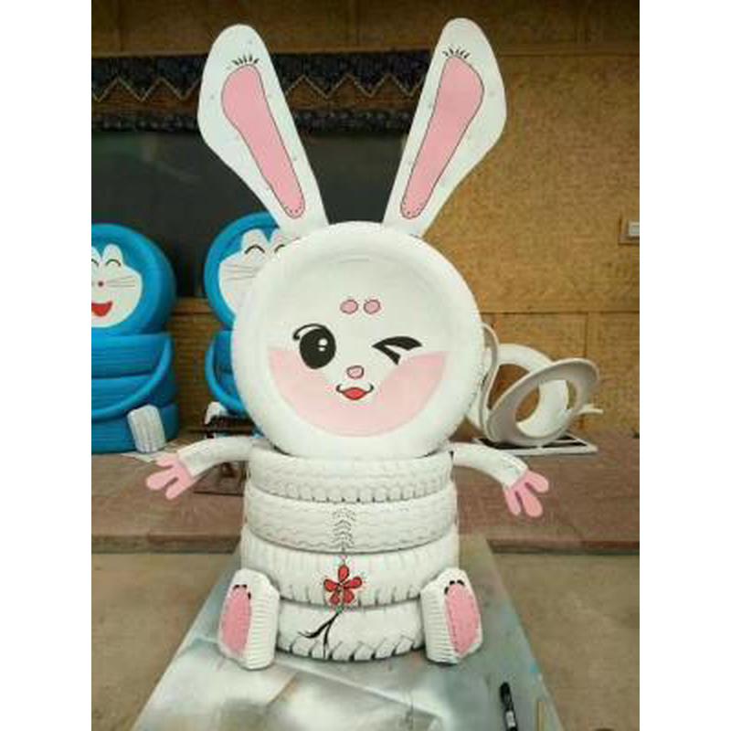 废旧轮胎工艺品彩绘工艺品装饰座椅造型幼儿园摆件创作教具儿童
