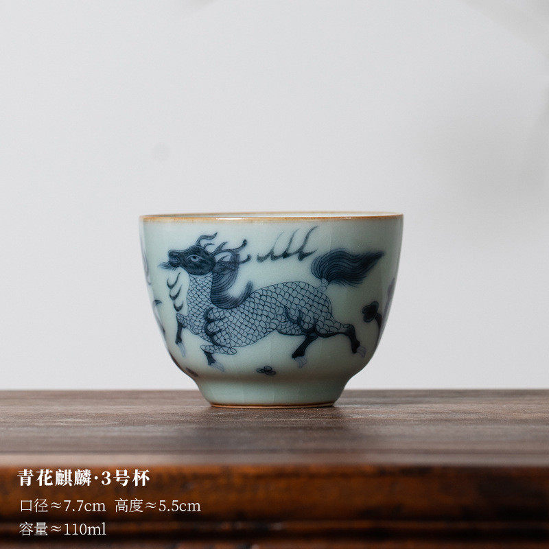 仿古天青汝窑主人杯开片可养陶瓷单杯汝瓷功夫茶杯品茗杯中式茶盏,餐饮具,玻璃杯,淘宝优惠券,粉丝福利购,淘宝优惠卷