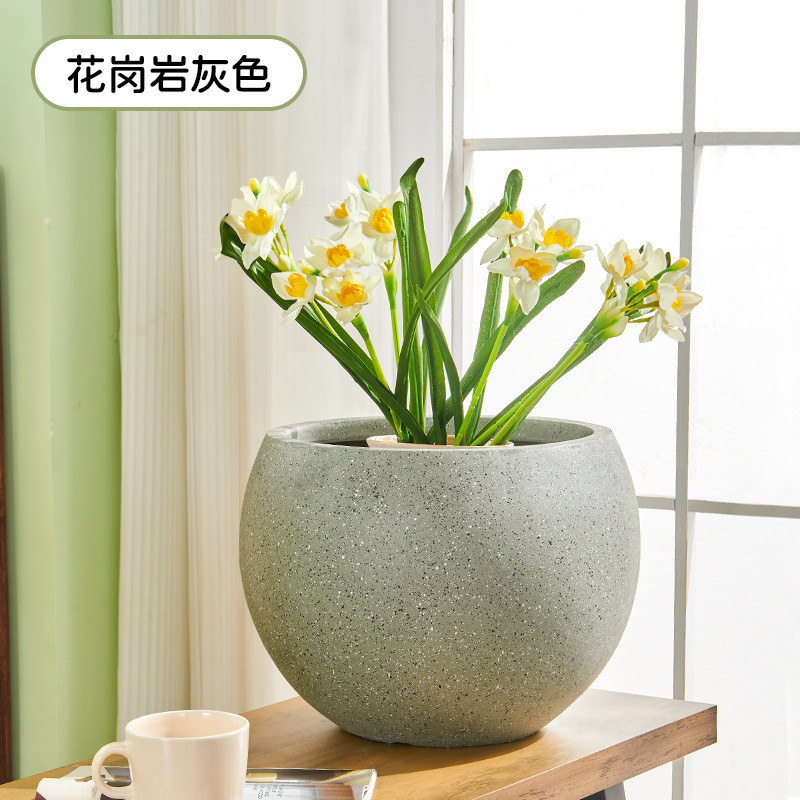 小口口径镁落地花盆泥水泥盆栽户外庭院复古风景观仿陶罐花盆