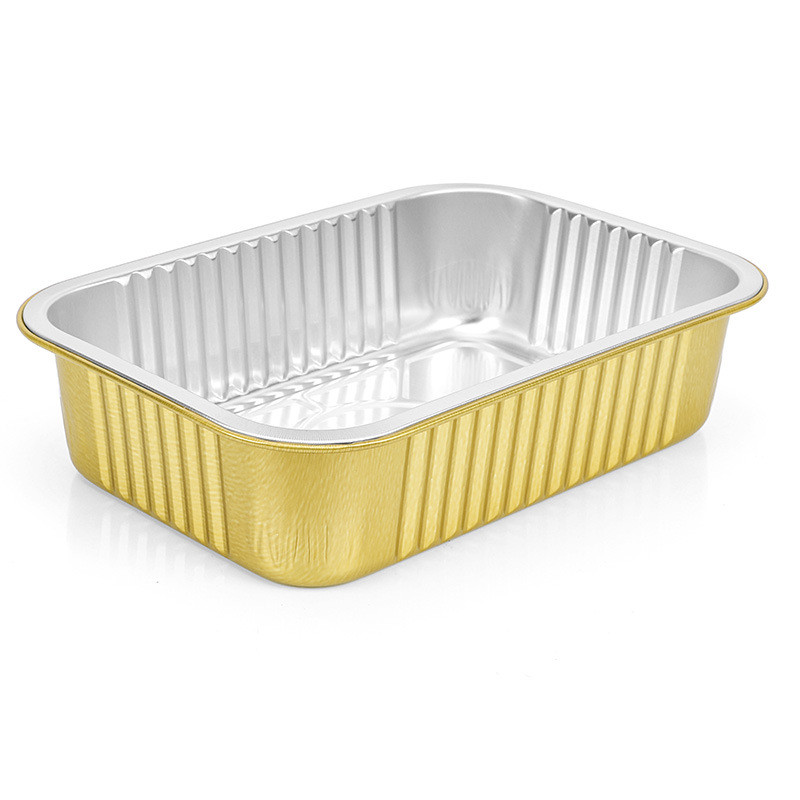 锡纸盘金色食品级可热封一次性饭盒快餐盒小龙虾打包盒外卖盒
