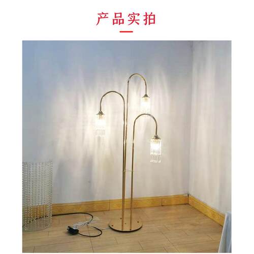 新款三头婚庆路引灯中式婚礼装饰水晶迎宾区现场布置发光婚礼舞台