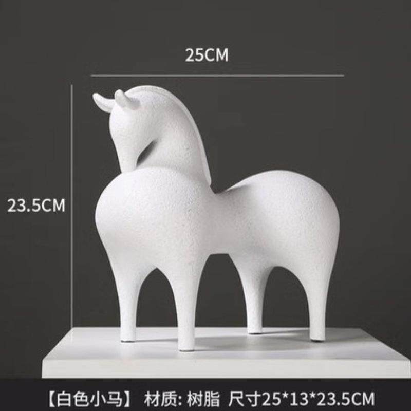 古风马树脂摆件饰品现代极简抽象客厅办公室玄关装饰北欧轻奢高档