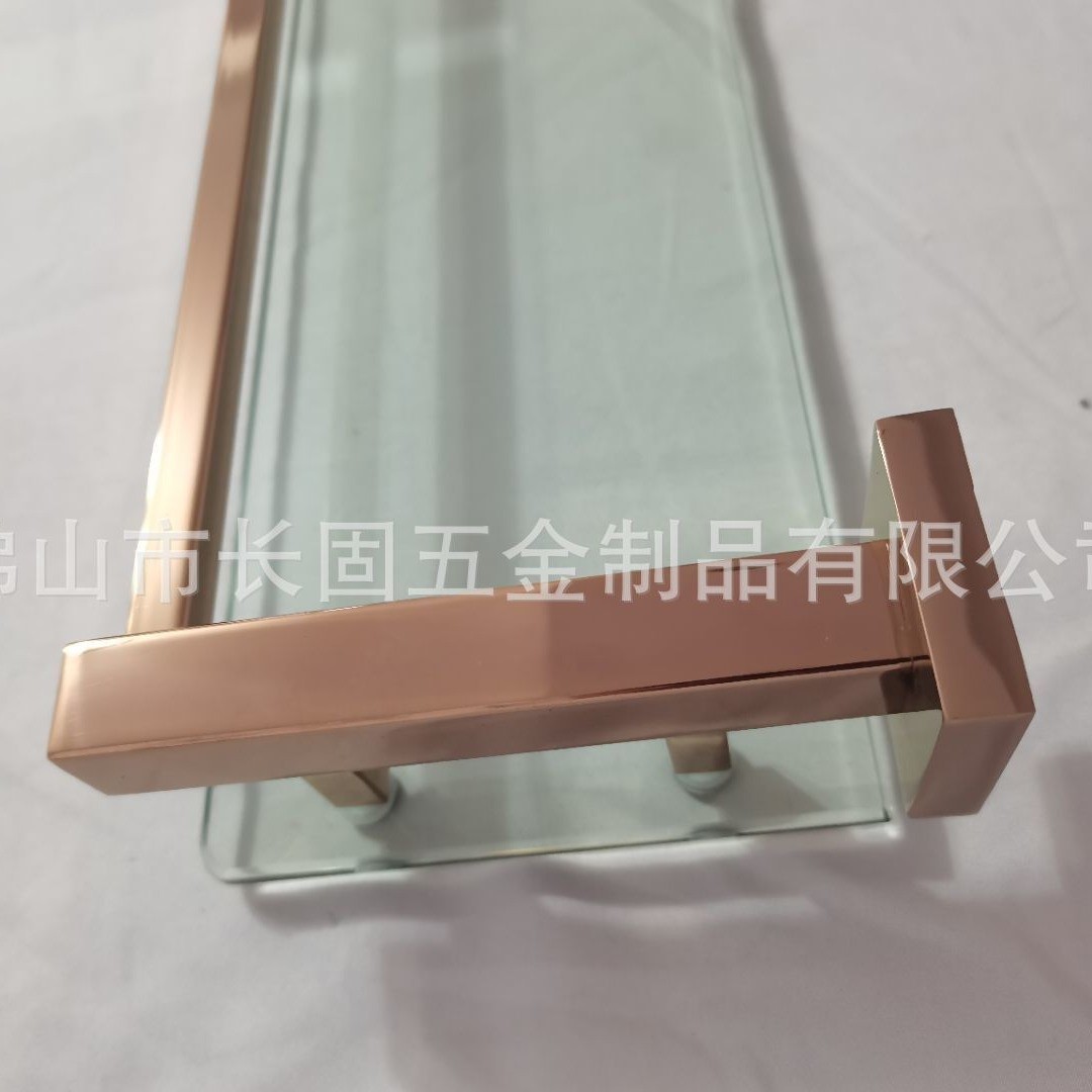 304前浴室玻璃置物架卫生间收纳单层托盘架镜不锈钢化妆台洗漱架