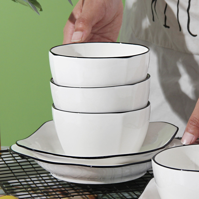 碗碟套装2024新款10人用陶瓷餐具10个碗10个盘简约盘子碗组合双申