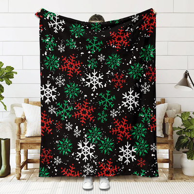 法兰绒毯子棉绒空调毯白色舒盖毯宿舍办公室午睡毛毯2024圣诞款