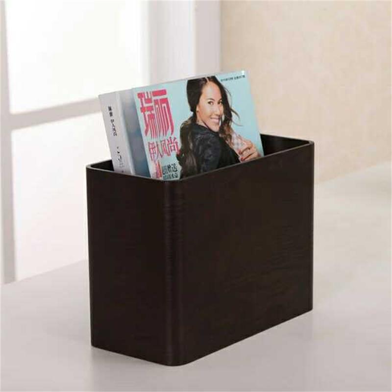 北欧日式木质垃圾桶创意桌面收纳箱中式家用客厅长方形纸篓长仁