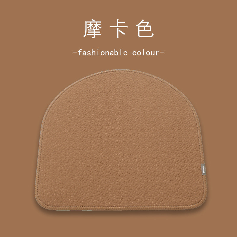北欧轻奢现代马蹄形弧形皮椅子垫餐桌家用椅垫四季防滑坐垫凳子垫