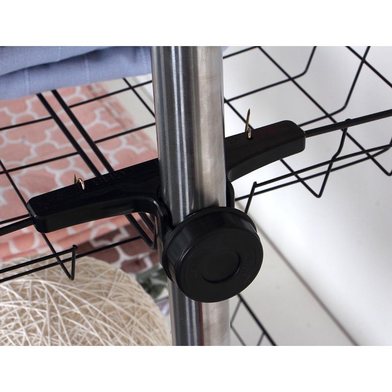 热销不锈钢简易顶天立地晾衣架落地创意置物架免打孔简约衣帽架