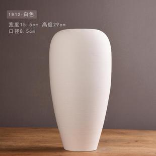 北欧条纹花瓶复古水培陶瓷花插简约器轻奢高级感家居装 新品 饰摆件