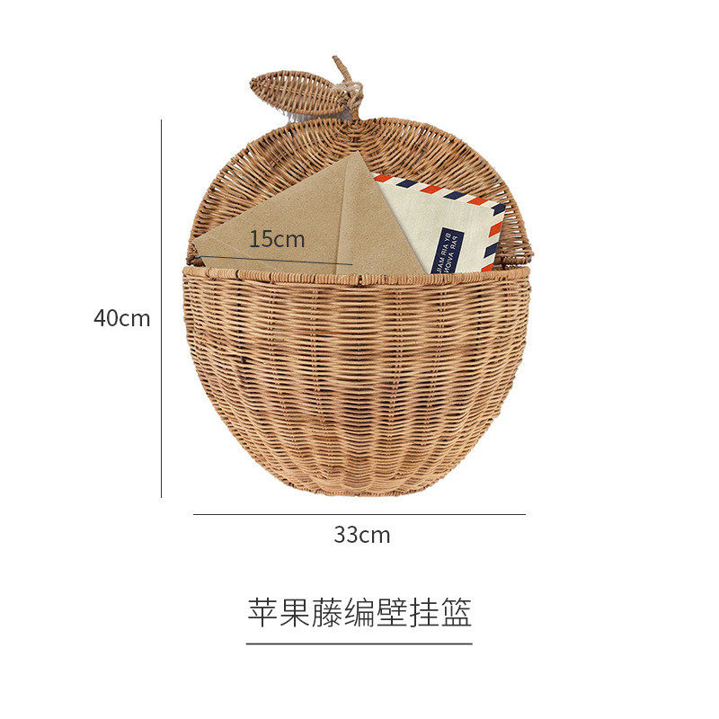 美式家居挂饰藤编绿萝花篮手工编织挂篮草编吊篮壁挂壁挂式收纳筐