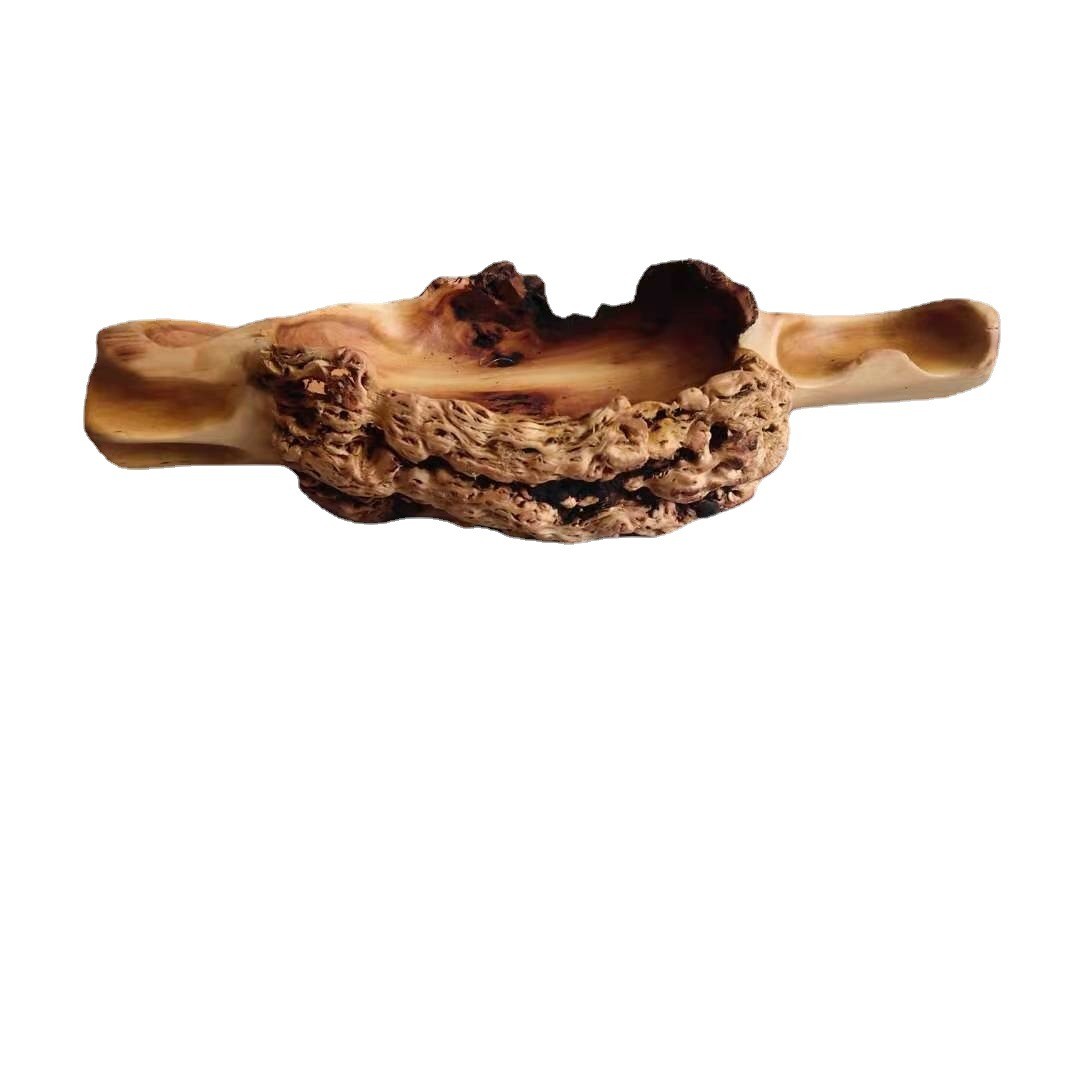 黑果木山茶复古烟缸摆件整料香炉个性木创意酒店网吧客厅烟灰缸