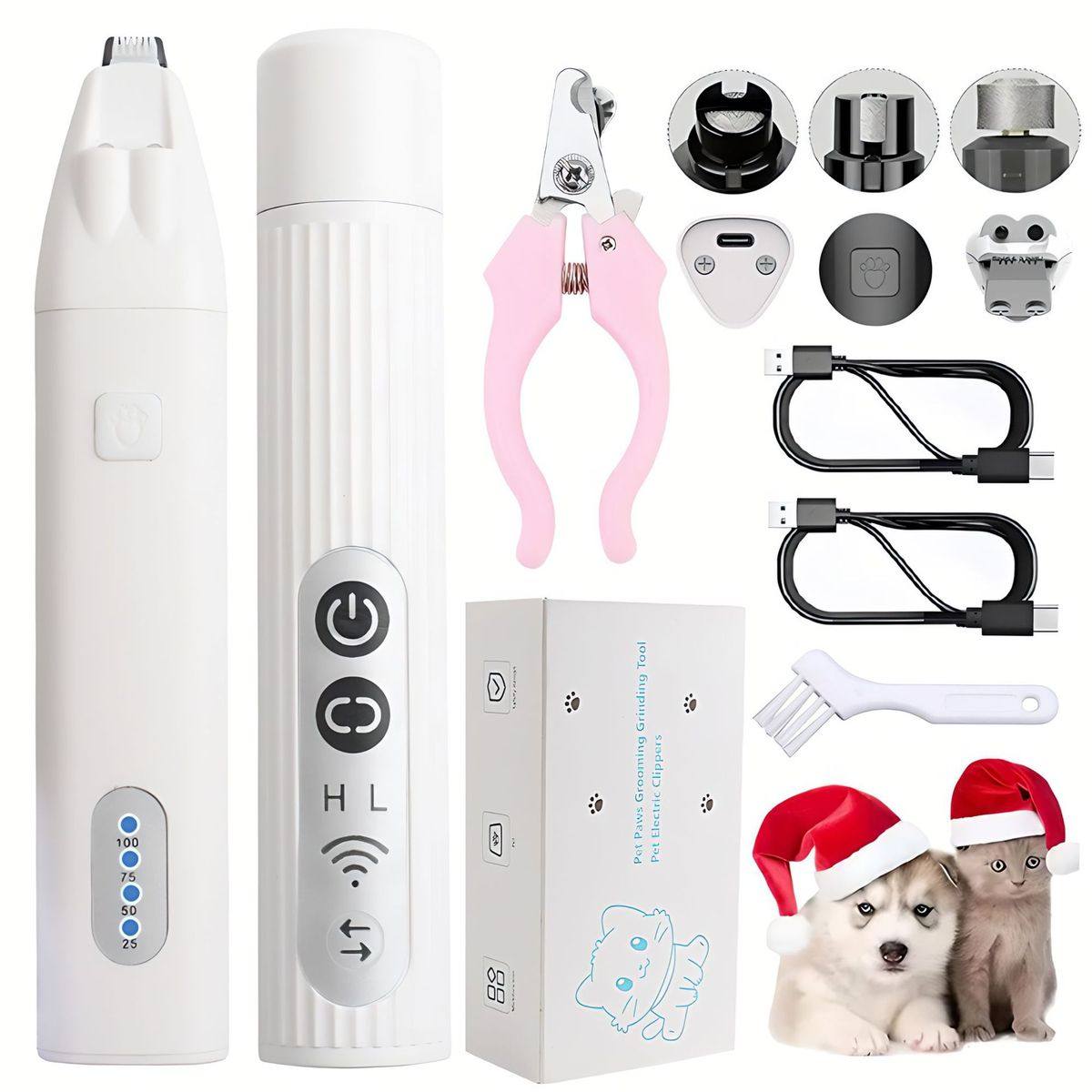 热销毛磨甲器剃毛器套装led剃宠物磨甲器可调电动指甲打磨器