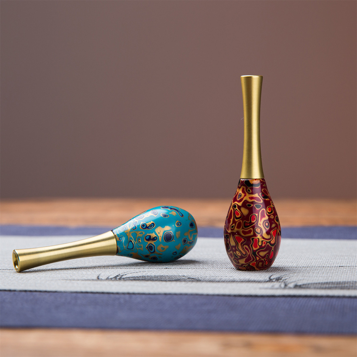 传统漆器手工艺品花插古风香插书房小摆件室内便携熏香小花器批发