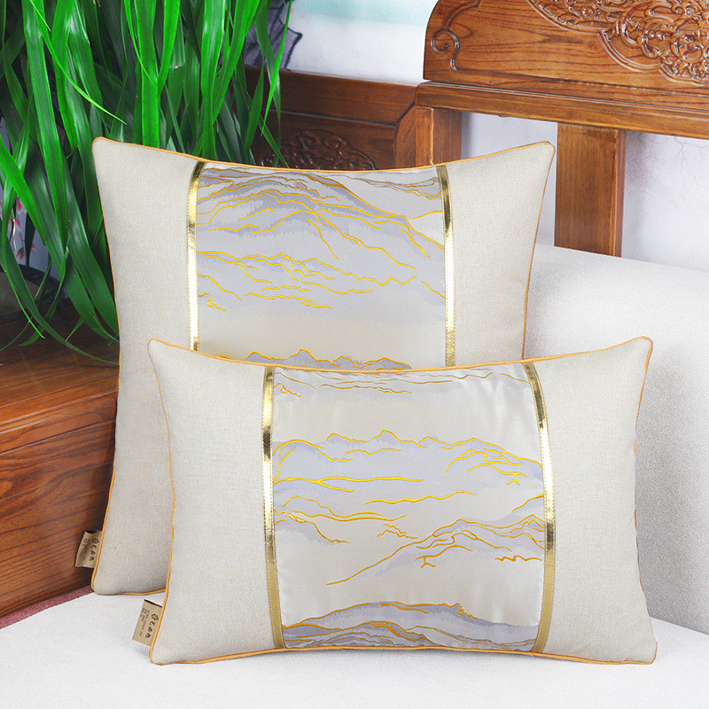 热销新中式抱枕沙发客厅床头靠枕靠垫抱枕套腰枕大靠背垫中国风轻