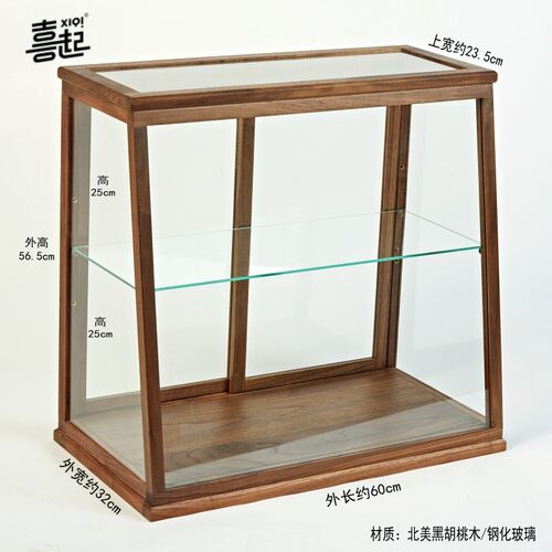 实木透明玻璃柜防尘吧台桌面样品饰品架烘焙面包展示商用陈列柜