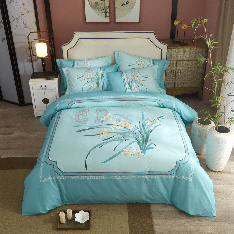 大莱克家纺全棉可版活性印花匹马棉斜纹印花四件套床上用品批发